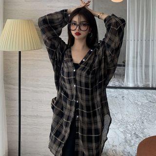 Hood Plaid Shirt As Shown In Figure - One Size