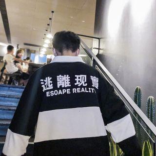 Long-sleeve Character Oversized Polo Shirt