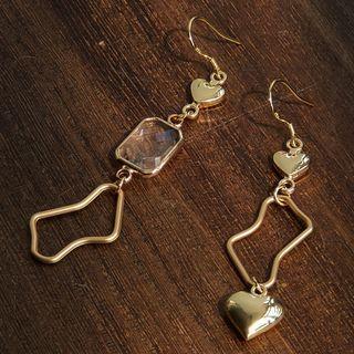 Heart Drop Earring 1 Pair - 283 - Silver - One Size