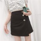 Button Detail Mini A-line Skirt