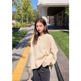 Oversized Woolen Cable Sweater