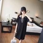 Short-sleeve Contrast Trim Polo Dress