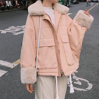 Padded Fleece Trim Jacket