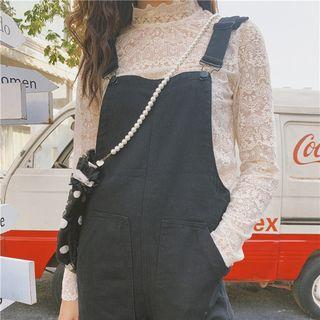 Oversized High-waist Black Denim Jumper Pants