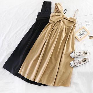 Off-shoulder Sleeveless Midi Dress