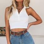 Collar Cropped Halter Top