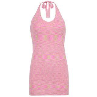 Halter-neck Marble Print Knit Mini Bodycon Dress