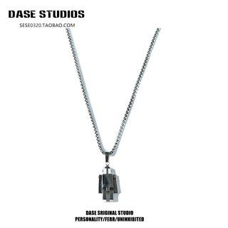 Couple Matching Robot Necklace Metal Gray - One Size