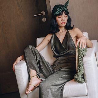 V-neck Halter Jumpsuit