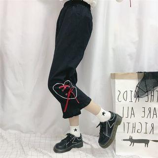 Lace-up Cropped Sweatpants