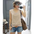 V-neck Cap-sleeve Top