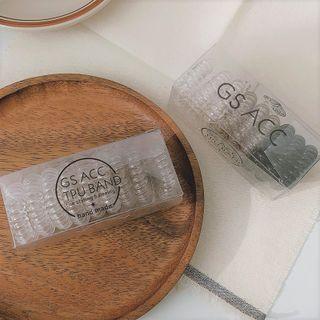 Set Of 9 : Transparent Coil Hair Tie