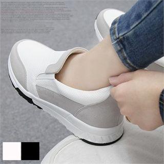 Faux-suede Mesh Sneakers