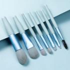 Set Of 7: Makeup Brush With Bag Set Of 7 - Blue - One Size