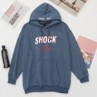 Lettering Hoodie Lettering - Blue - One Size