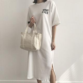 Whatever Printing Long T-shirt Dress