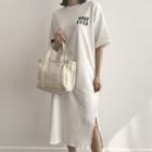 Whatever Printing Long T-shirt Dress