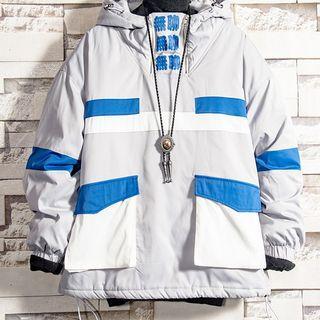 Chinese Character Hood Padded Jacket