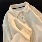Heart-button Polo Sweatshirt