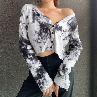 Tie-dyed Cropped Cardigan