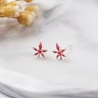 Glaze Leaf Earring 1 Pair - Red - One Size