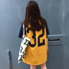 Number Raglan Short-sleeve Dress