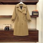 Drawstring Single-breasted Midi Coat