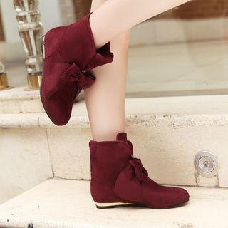 Bow Velvet Short Boots