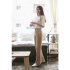 Linen Blend Straight-cut Dress Pants