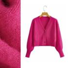Plain Cardigan 9872 - Rose Pink - One Size