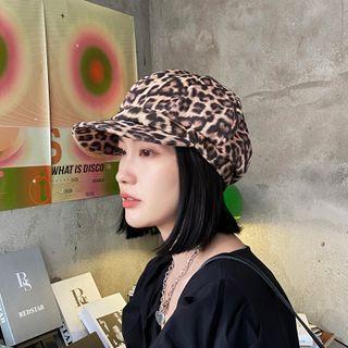 Leopard Newsboy Cap