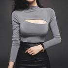 Long-sleeve Open-front Top