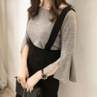 Set: 3/4-sleeve Sweater + Mermaid Suspender Skirt