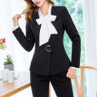 Single-button Blazer / Mini Pencil Skirt / Boot-cut Dress Pants / Set