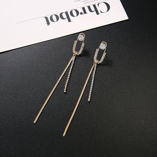 Rhinestone Fringed Earring As Shown In Figure - One Size