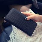 Textured Faux Leather Long Wallet