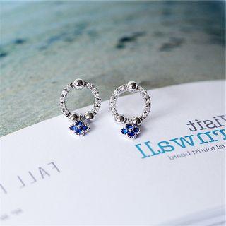Rhinestone Clover Mini Hoop Earring