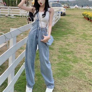 Denim Jumper Pants / Tank Top / Mesh Top