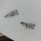 Rhinestone Butterfly Hair Clip 1 Pc - Silver - 4.5cm