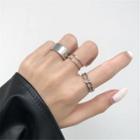 Set Of 3: Alloy Ring (assorted Designs) Set Of 3 - Ring - Silver - One Size