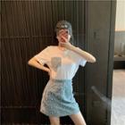 High-waist Pearl A-line Skirt