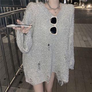 Glitter Distressed Sweater