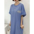 Letter-printed Boxy Maxi T-shirt Dress