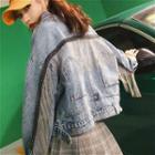 Fringed Loose-fit Denim Jacket
