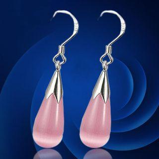 S925 Silver Cat's Eye Stone Drop Earring