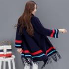 Fringed Stripe Long Cardigan