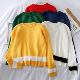 Colorblock Drop-shoulder Sweater