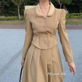 Single-breasted Jacket / A-line Skirt / Belt / Set