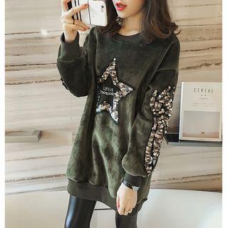 Sequined Velvet Sweatshirt