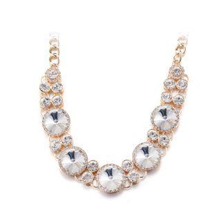Noble Fashion Plated Gold Geometric Cubic Zircon Necklace Golden - One Size